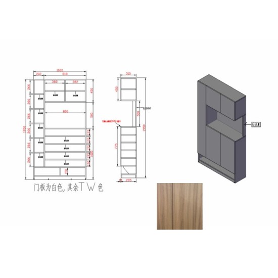 定製套裝-1020 C字櫃，1000隔廳櫃，390梳妝檯連凳子