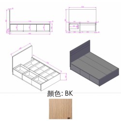 訂金：定製全長120X180cm直屏床架連床褥 